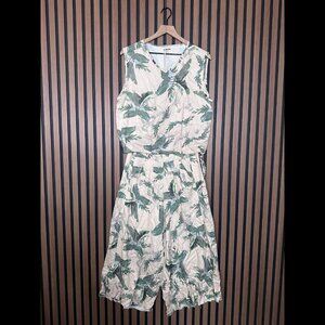 One Teaspoon Outfit Small Womens Green Wasteland Wide Leg Playsuit Leafy Art